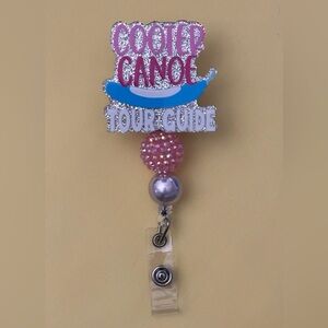 Cooter Canoe Tour Guide badge reel with alligator swivel clip